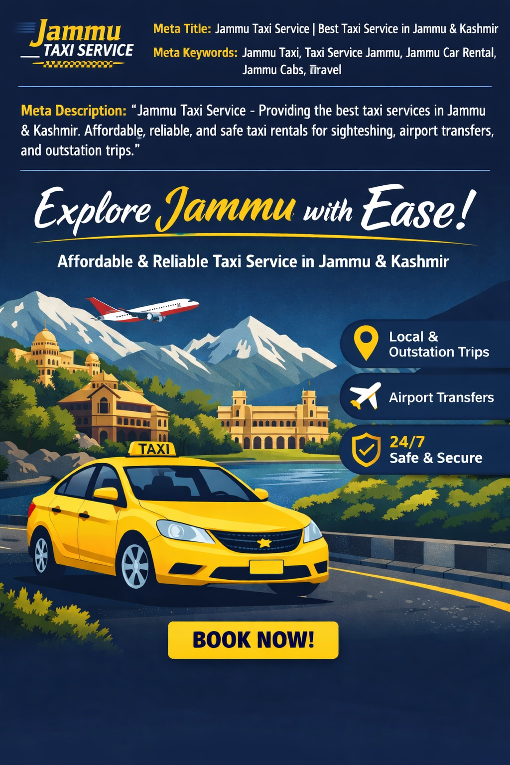 Reliable Jammu Taxi Service – Affordable & 24/7 Cab Booking